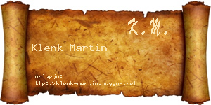 Klenk Martin névjegykártya